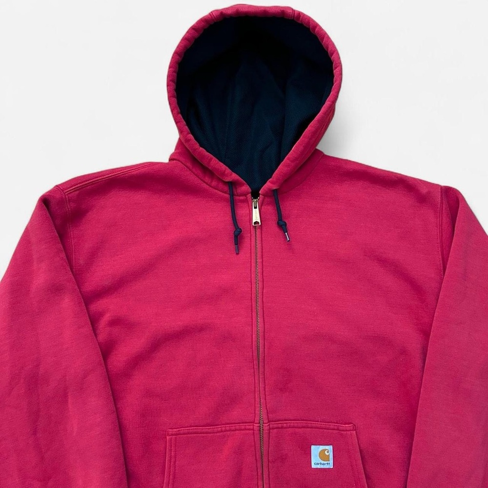 2000’s Vintage Cherry Red Carhartt Heavy Weight Zip Up Hoodie  🍒